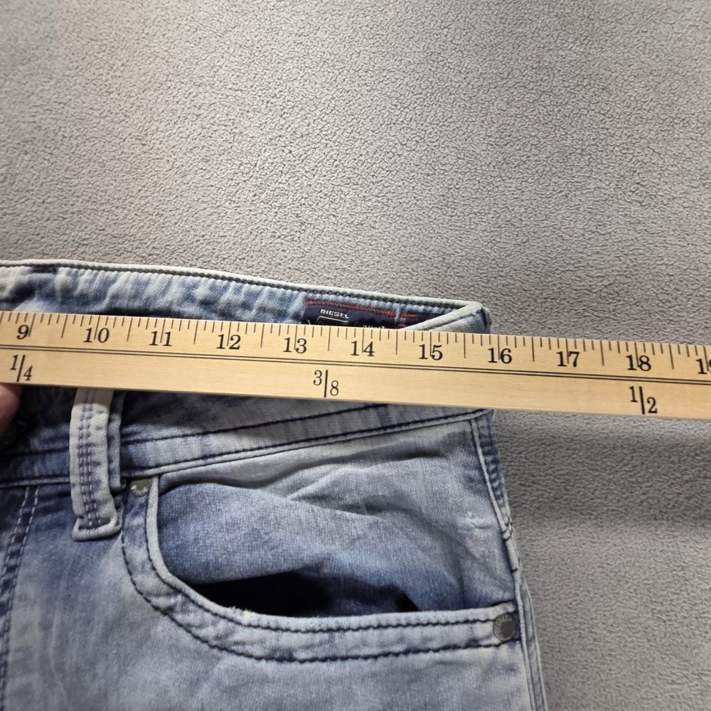 Diesel Jeans Mens 30x32 Blue Thavar-NE Slim Skinny Stretch Acid Wash 0609M - Picture 3 of 16